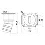 Square Waste deck filler short version 38 mm